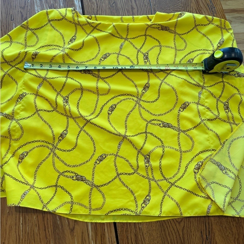 Lauren Ralph Lauren Gold Chain Link Blouse Sun Yellow Nautical Equestrian Medium - Picture 5 of 9
